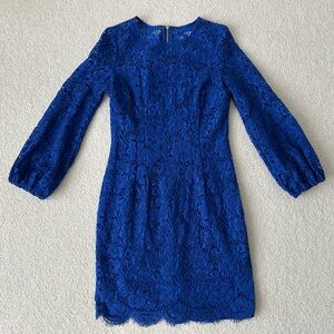 Eliza J Elegant Cobalt Blue Lace Cocktail Dress 10